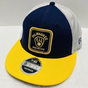 New Era Milwaukee Brewers Squared Low 9FIFTY Snapback Hat Adjustable‎ Blue